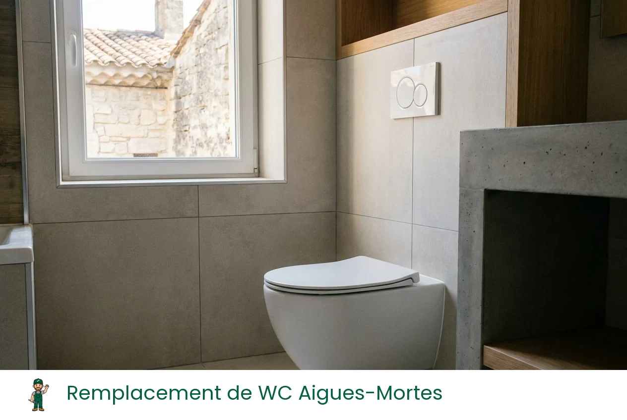 Remplacement de WC à Aigues-Mortes