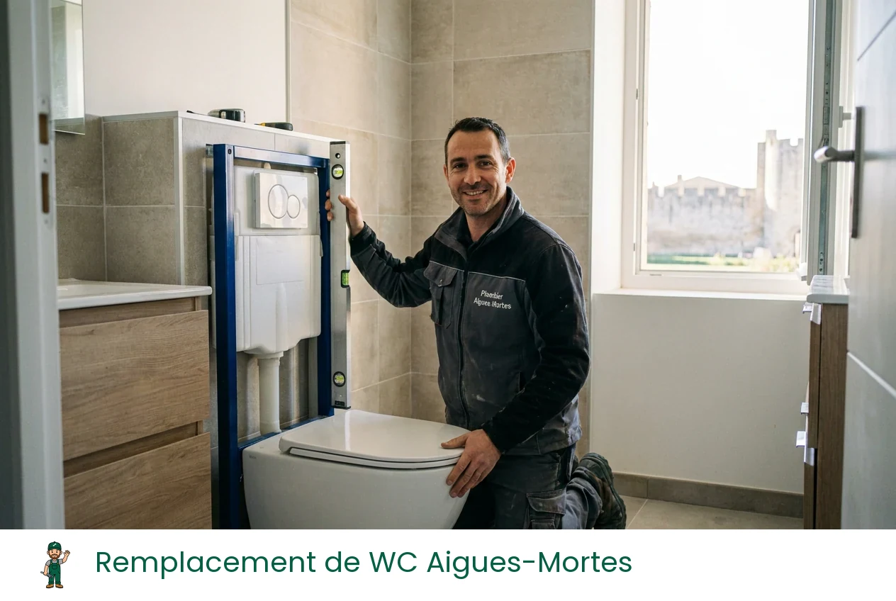 Remplacement de WC à Aigues-Mortes
